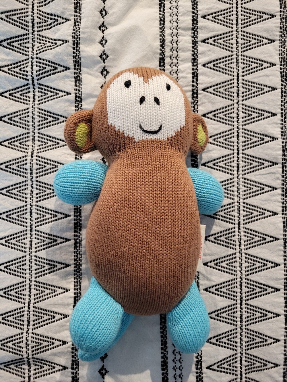 Joobles Mel the Monkey Knit Stuffed Animal Fair Indigo